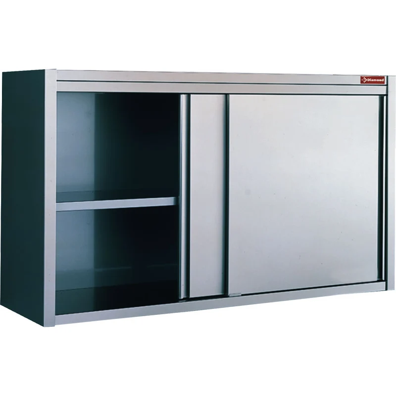 Profi Edelstahl-Wandhängeschrank mit Schiebetüren , 160 cm breit, PSC160/U