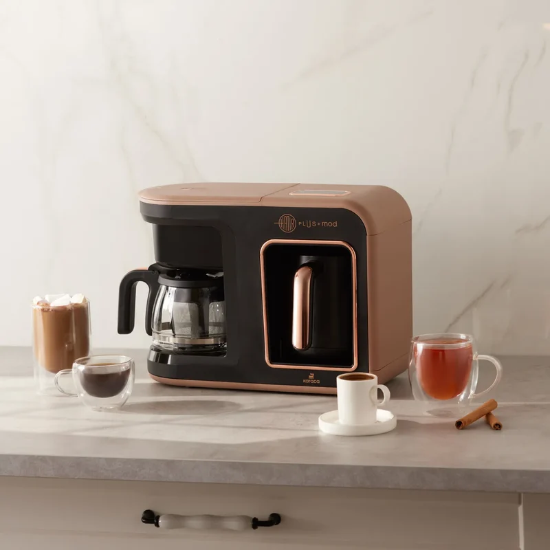 Karaca Hatır Plus Mod 5 in 1 Essential Kaffeemaschine Rosie Braun, 1385W