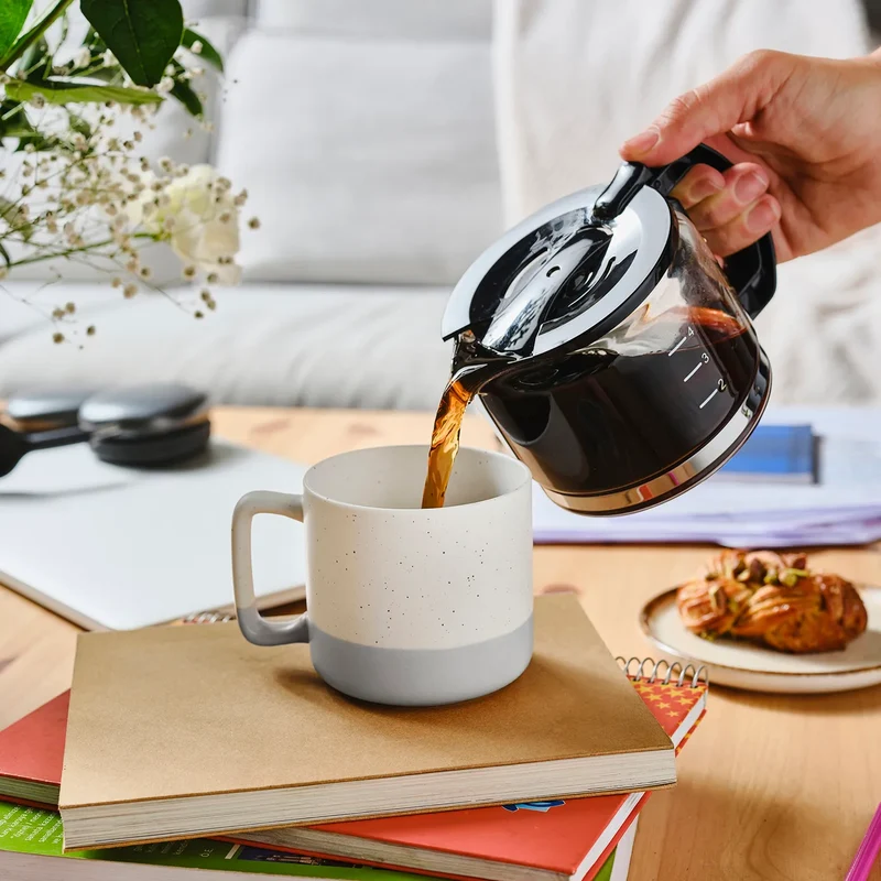 Karaca Maybel Tasse, Weiß Grau, 400 ml