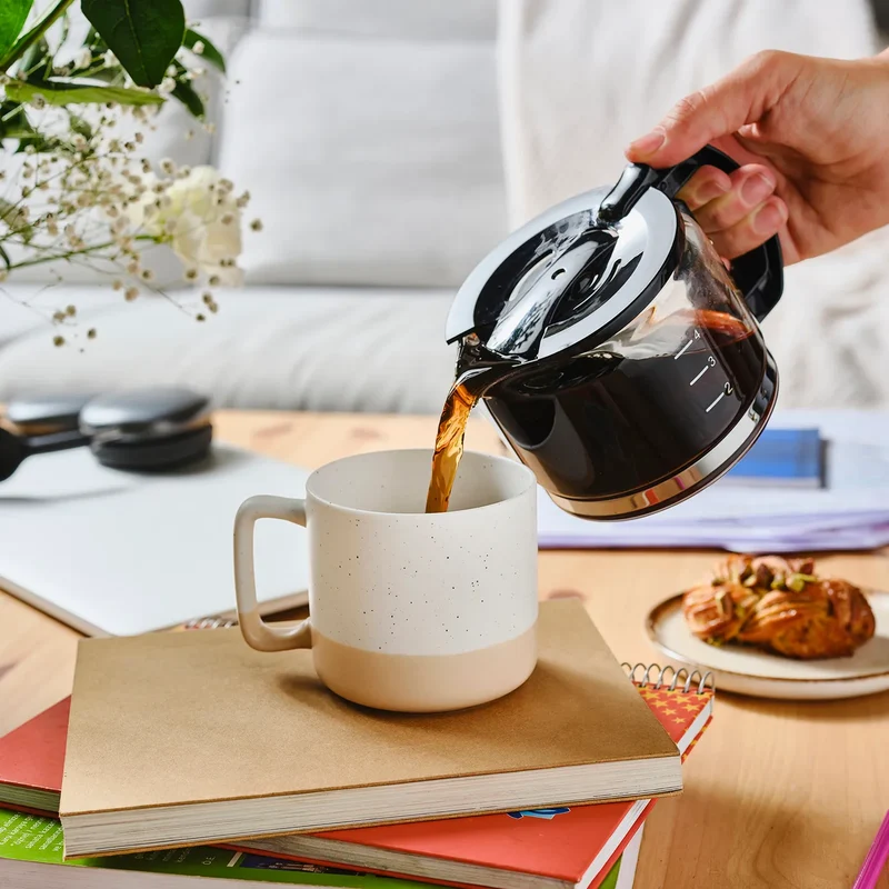 Karaca Maybel Tasse, Weiß Orange, 400 ml