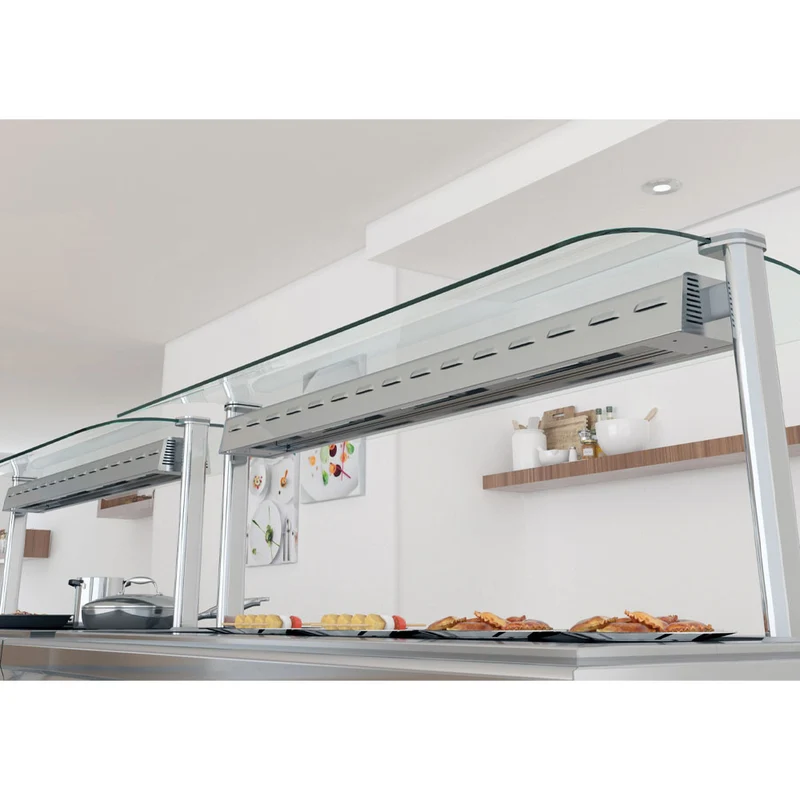 Hustenschutz gebogen für 5x GN 1/1 , Breite: 1650 mm, IN/VPH18