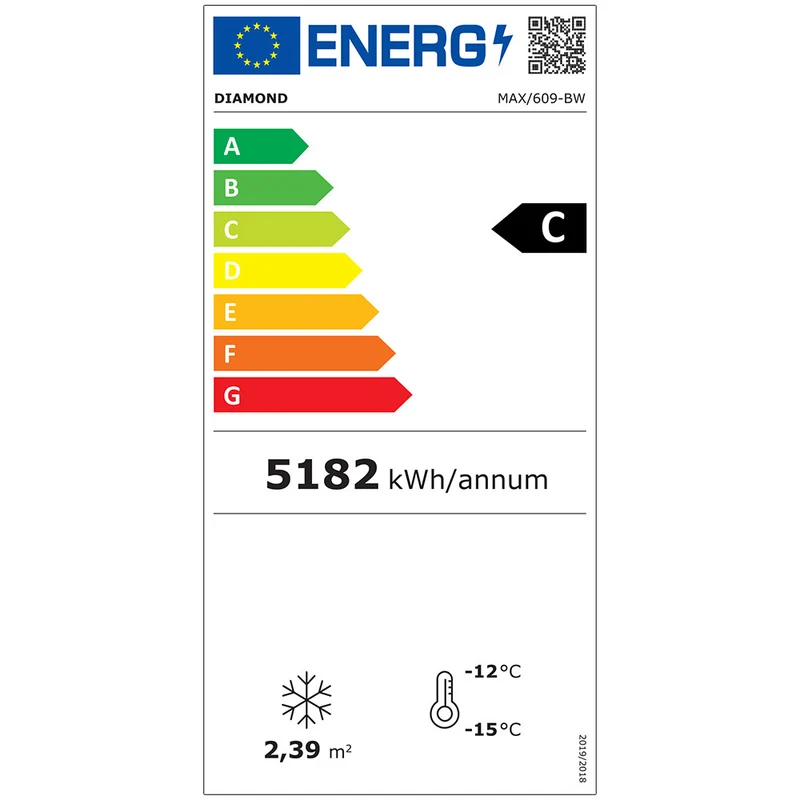 Profi Tiefkühlvitrine 600 L , 5 Glasetagen & Umluftkühlung , Weiß, MAX/609-BW