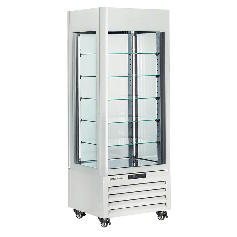 Pralinenvitrine 440L mit Umluftkühlung & 5 Glasböden , Weiß, MAX/507-CW