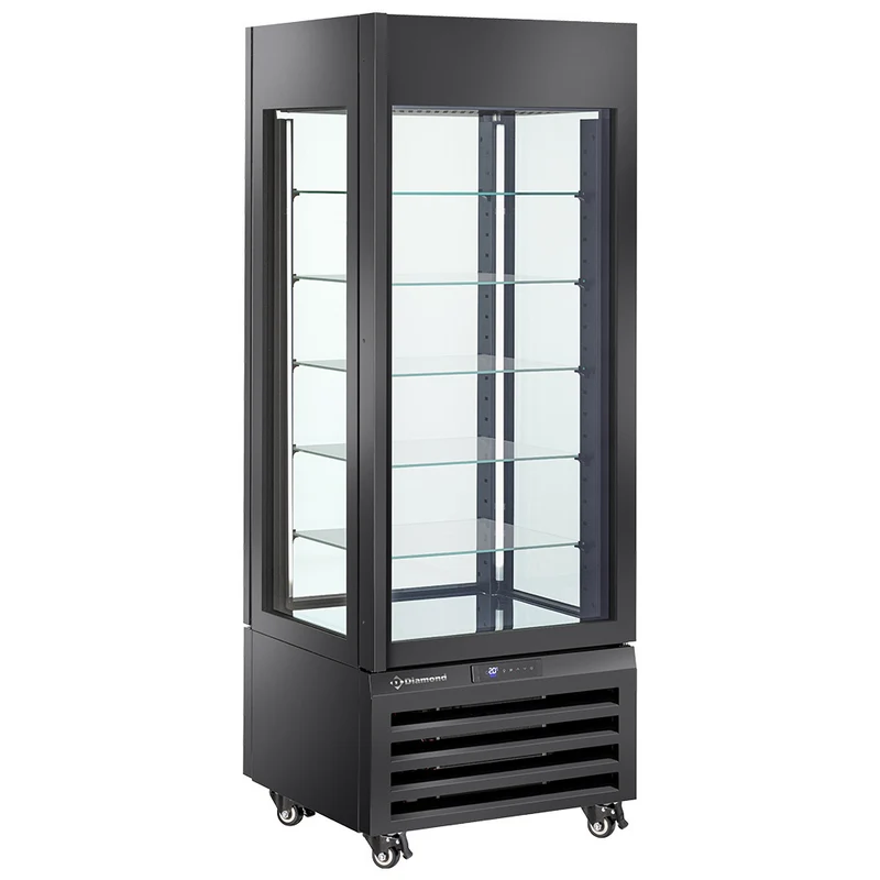Konditorei-Kühlvitrine 440L , Umluftkühlung , 5 Etagen , Schwarz, MAX/507-BB
