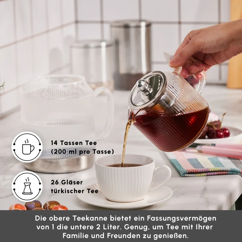 Karaca Kelly XL Glas-Teekanne