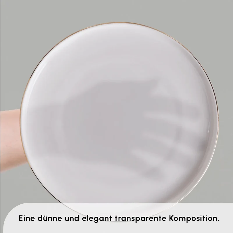 Karaca Stream Bone New Meridian 59-Teiliges 12-Personen Geschirrset Gold
