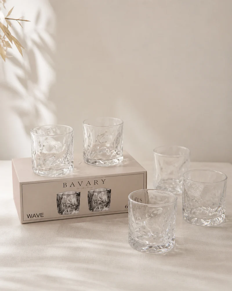 Kadoland Bavyera Su Bardağı - Wave Bardak Seti Kisa Model | 6 Parça. Set | 190 ml
