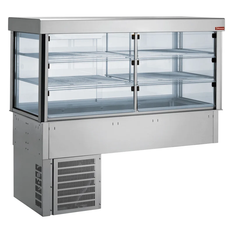 Aufsatzkühlvitrine für 3x GN 1/1 , Edelstahl , Doppelseitiger Zugriff, IN/RCTV12-R2