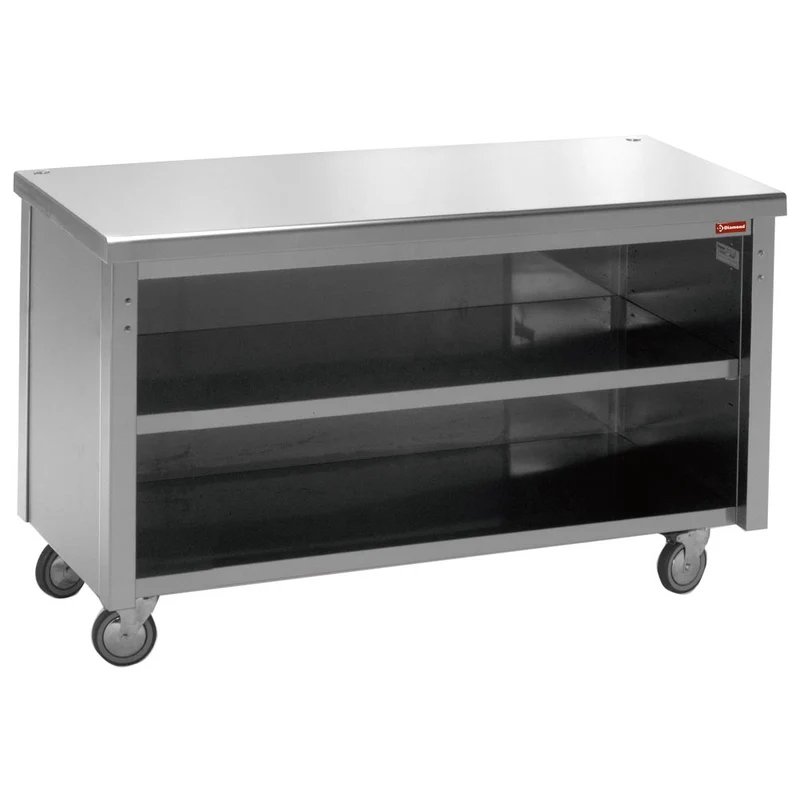 Edelstahl Arbeitsschrank 1200 mm , Offener Unterbau mit Zwischenboden, NT12
