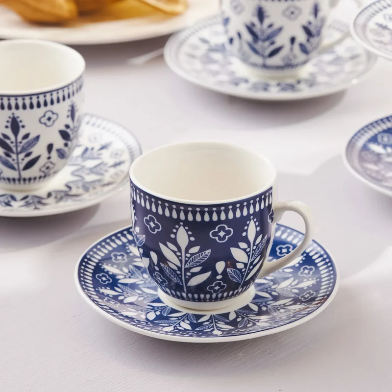 Karaca Peyker Kaffeetassen-Set für 6 Personen, 85 ml