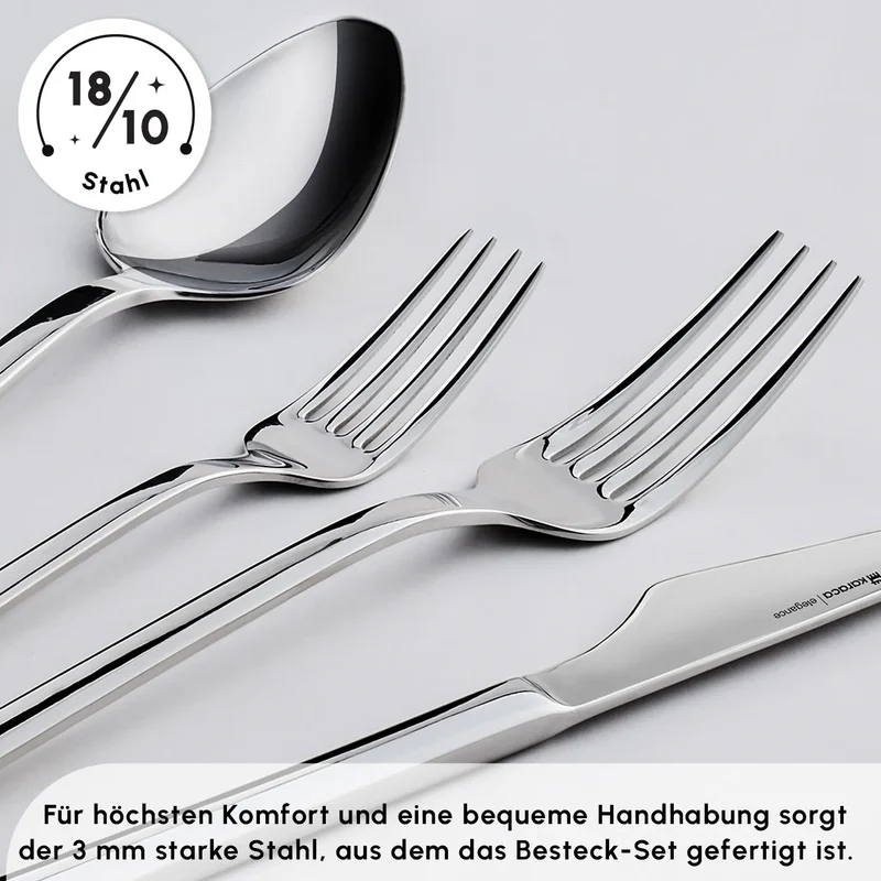 Karaca Sedir Elegance Besteckset für 12 Personen, 84 Teilig
