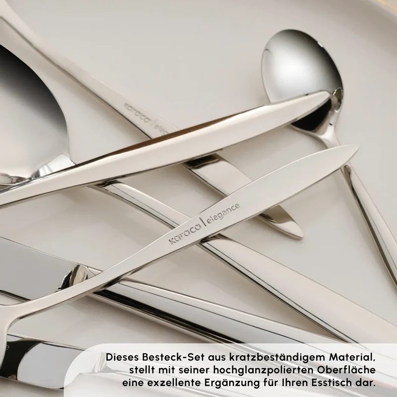 Karaca Novara Elegance Besteckset für 12 Personen, 84 Teilig