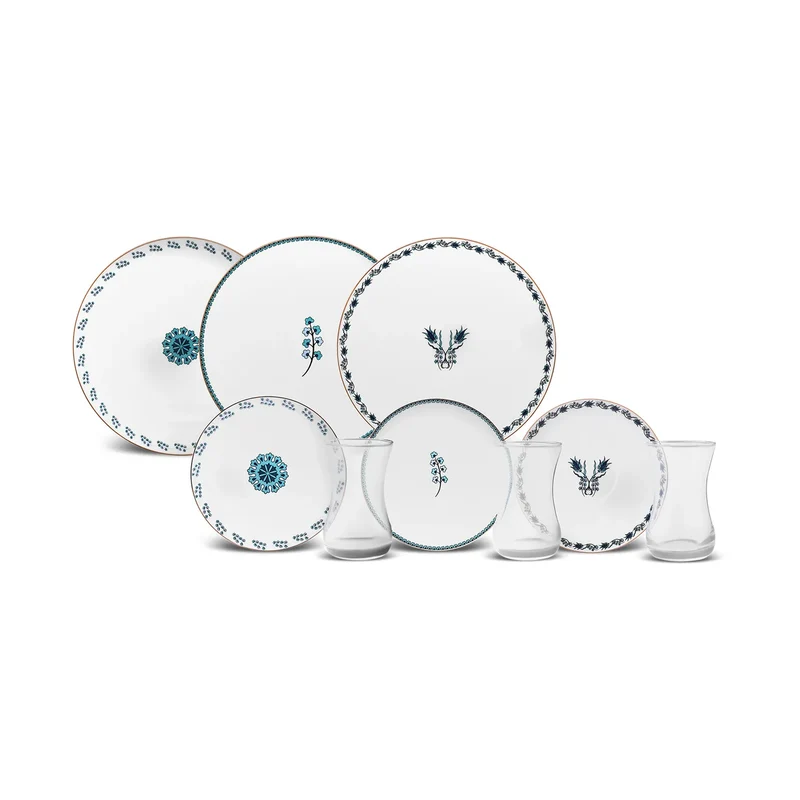 Karaca İznik Dessert-Set für 6 Personen, 18 teilig