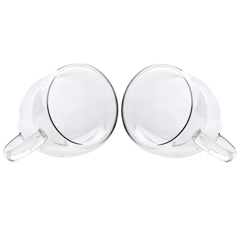 Karaca Double Wall Borosilikat Glas Tassenset für 2 Personen 150 ml with Handle