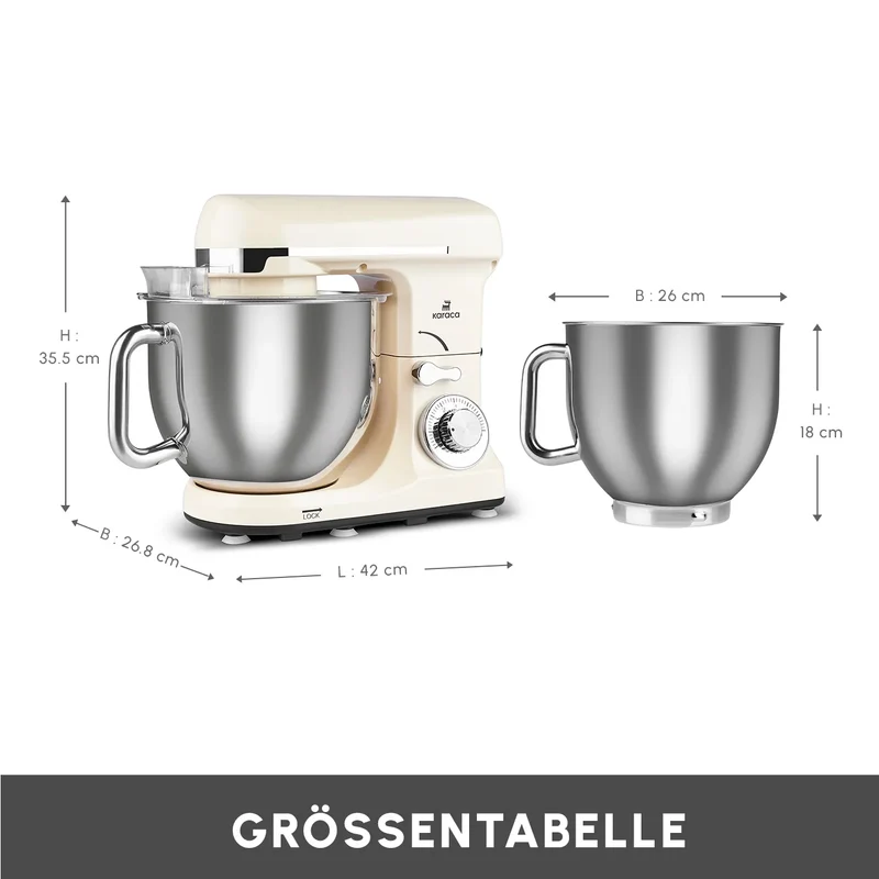 Karaca Blendburst Stand Mixer, 5.7L, 1400W, Iconic Beige