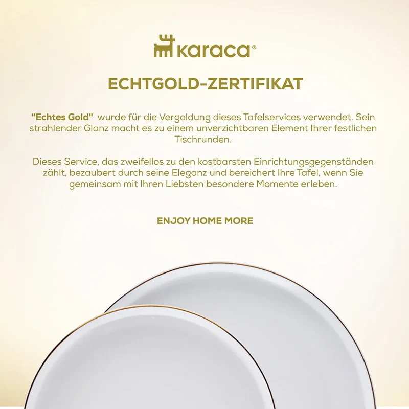 Karaca Stream Bone New Saturn 59-Teiliges 12-Personen Geschirrset Gold