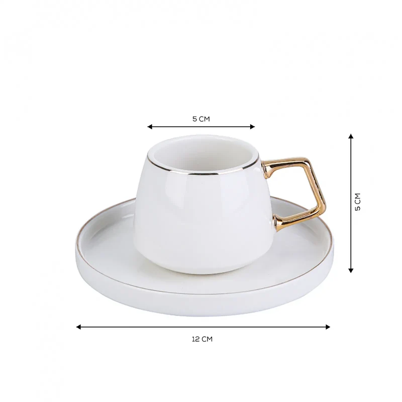 Karaca Streamline Saturn Kaffeetassen-Set für 6 Personen Gold