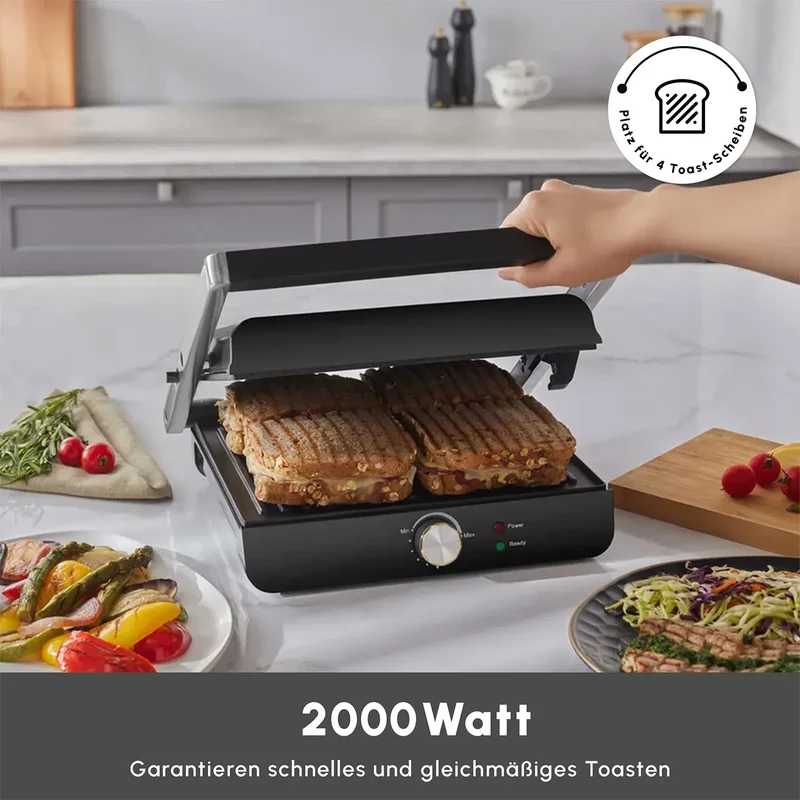 Karaca Toastmaster Inox Toaster und Grillmaschine, 2000W