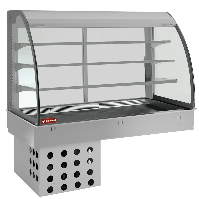 Offene Kühlvitrine mit Umluft & Nachtrollo , 3 Ebenen , 4x GN 1/1, DPA/TVA315-R2