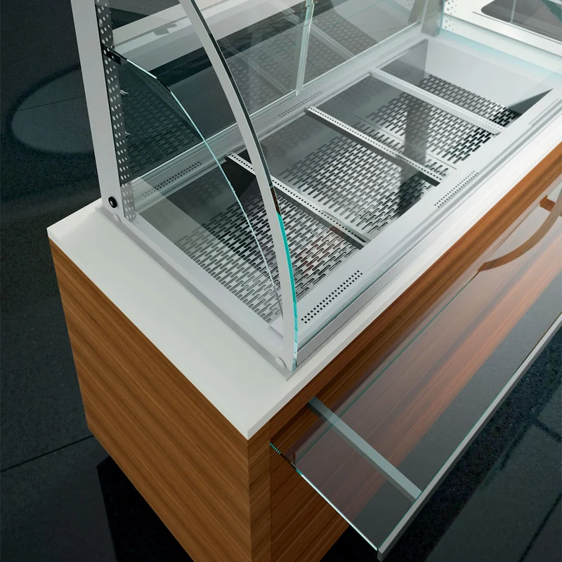 Offene Kühlvitrine, 3 Ebenen , 3x GN 1/1 , Umluft , Zentralgekühlt, DPA/TVA312-S