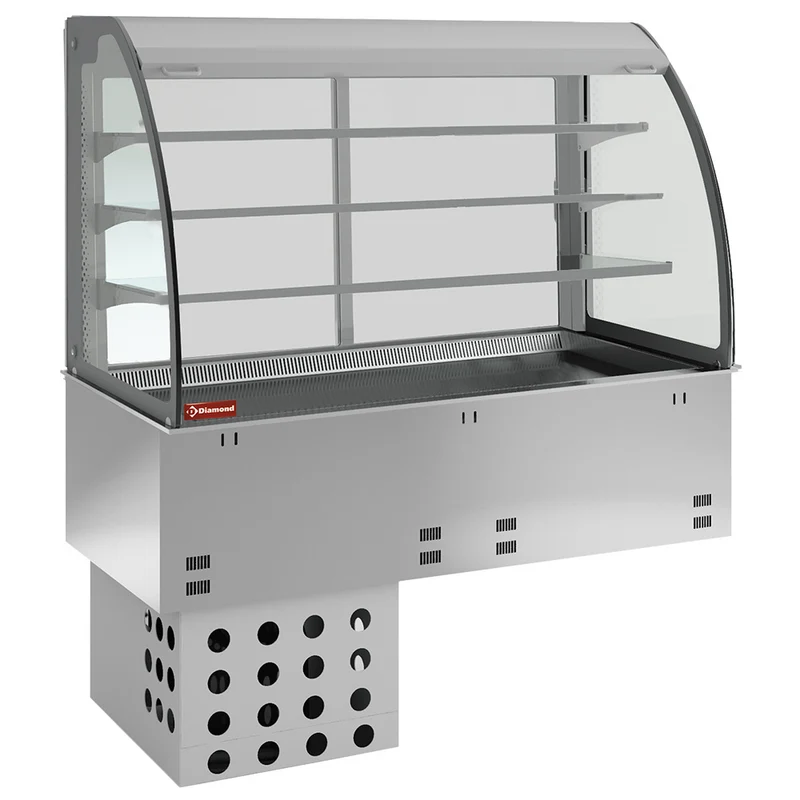 Offene Kühlvitrine mit Rollo , 3 Ebenen & Umluftkühlung , 3x GN 1/1, DPA/RVA312-R2