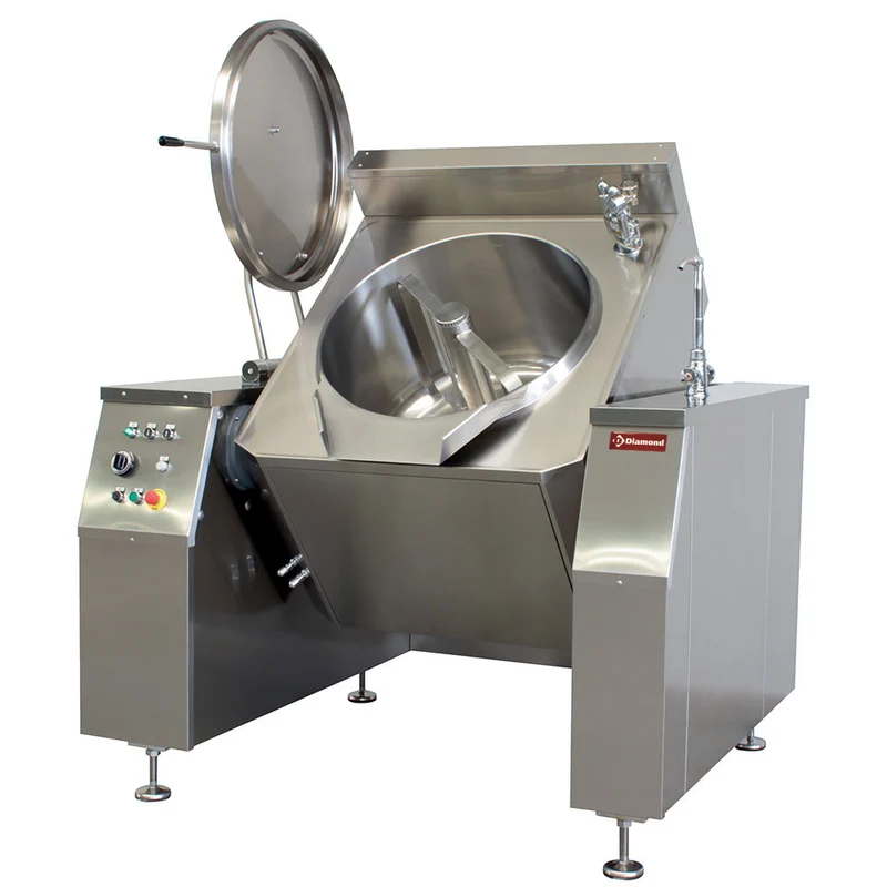 Profi Elektro-Kippkochkessel 200 L mit Rührwerk , Indirekte Beheizung, EXB/200I