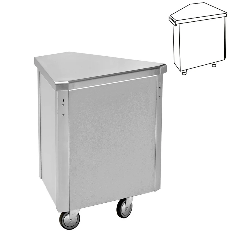 Edelstahl Eckmodul 45° für 700er Kochlinie , mit Grundboden, AE45