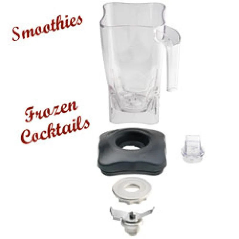 Mixbehälter 2 Liter, quadratisch , Polycarbonat, inkl. Messer & Deckel, BAB-LXQ