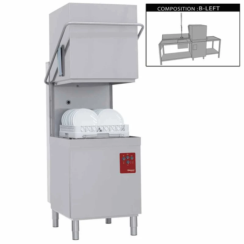 Professionelle Haubenspülmaschine – Komplettsystem für Gastronomie, DCS9/6/B-S