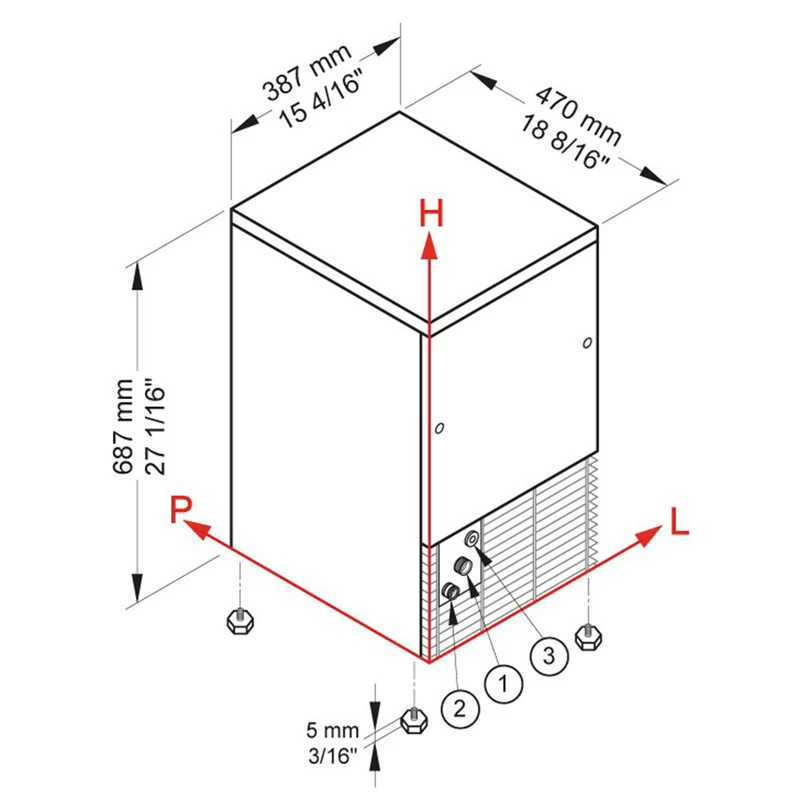 Eiswürfelbereiter CUBO ICE 29 kg, mit 9-kg-Vorratsbehälter – LUFT - CUB30/9A