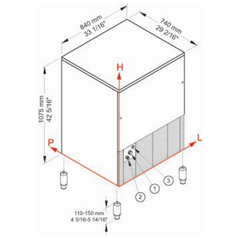 Eiswürfelbereiter CUBO ICE 152 kg, mit 65-kg-Vorratsbehälter – WASSER - CUB160/65W