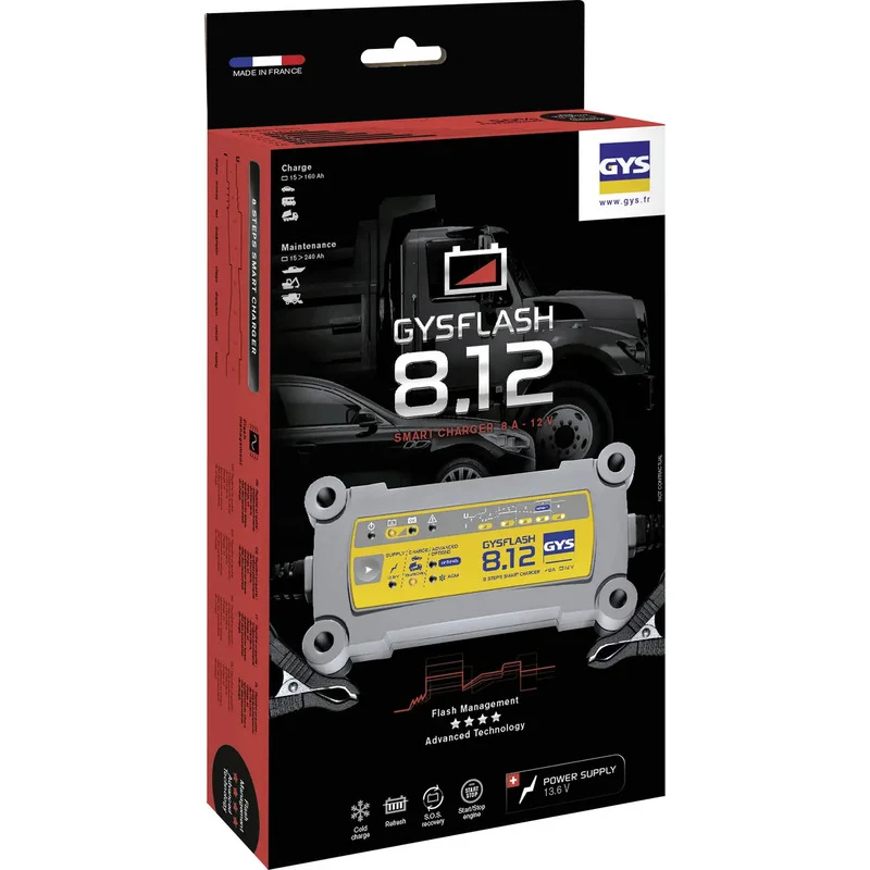 B-Ware GYS GYSFLASH 8.12 029385 Automatikladegerät Batterieladegerät Ladegerät 12 V 8 A