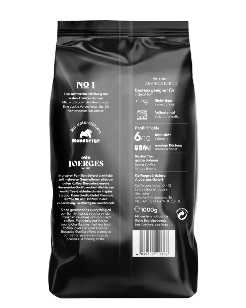 Gorilla Crema No.1 Bohne 1kg