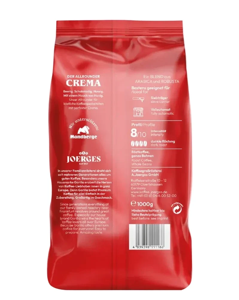 Gorilla Super Bar Crema Bohne 1kg