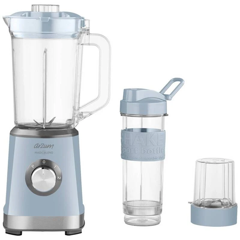 B-Ware Arzum Standmixer Mixer Blender 500W mit Ice-Crushfunktion 1,2l Blau Zubehör