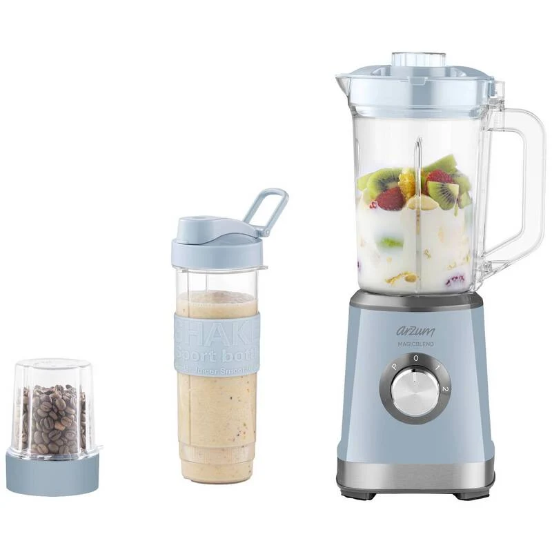 B-Ware Arzum Standmixer Mixer Blender 500W mit Ice-Crushfunktion 1,2l Blau Zubehör