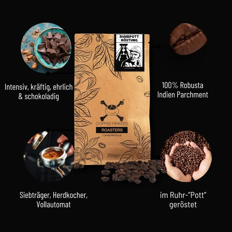 Ruhrpott Röstung – 100 % Robusta Espresso mit maximaler Crema