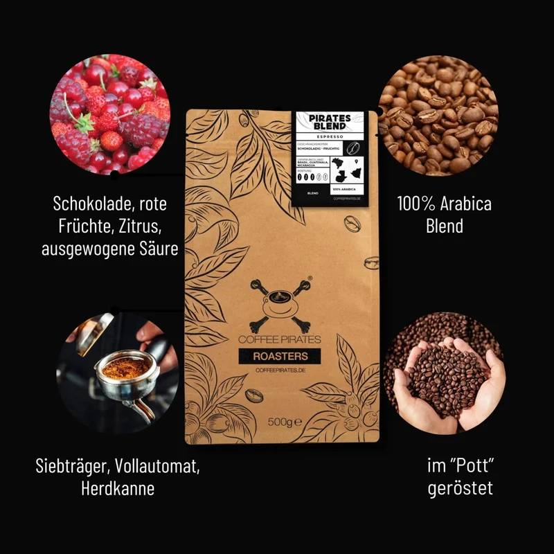 Pirates Blend Espresso – 100 % Arabica für fruchtige Espresso-Momente